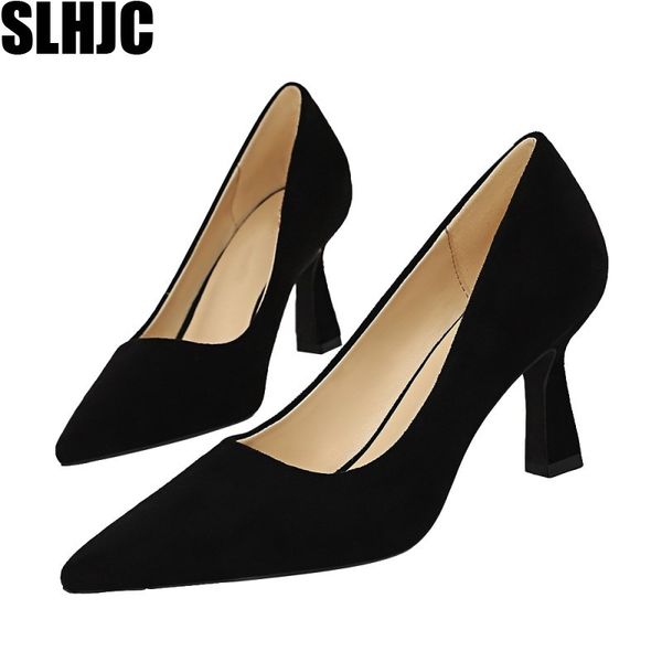 slhjc 2020 spring office lady pumps brief 7.5 cm high square heels shoes formal dress party work shoes pointy toe plus size 42, Black
slhjc 2020 spring office lady pumps brief 7.5 cm high square heels shoes formal dress party work shoes pointy toe plus size 42, Black