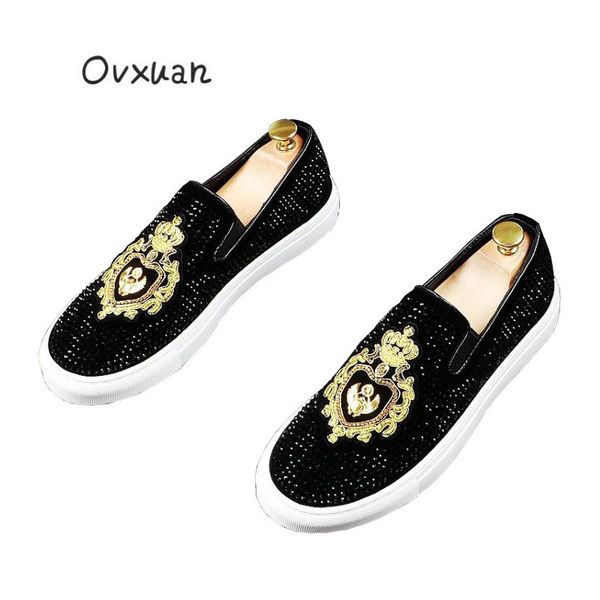 ovxuan 2020 men fashion casual loafers gold silk embroidery slip on shoes male prom trend smoking slippers, Black
ovxuan 2020 men fashion casual loafers gold silk embroidery slip on shoes male prom trend smoking slippers, Black