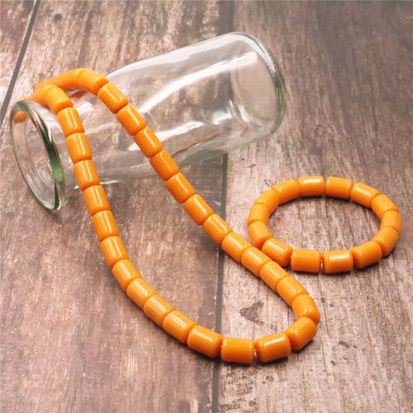 new orange artificial resin imitation beeswax 13x18mm bucket shaped jewelry set necklace/bracelet women festival gift c04, Silver
new orange artificial resin imitation beeswax 13x18mm bucket shaped jewelry set necklace/bracelet women festival gift c04, Silver