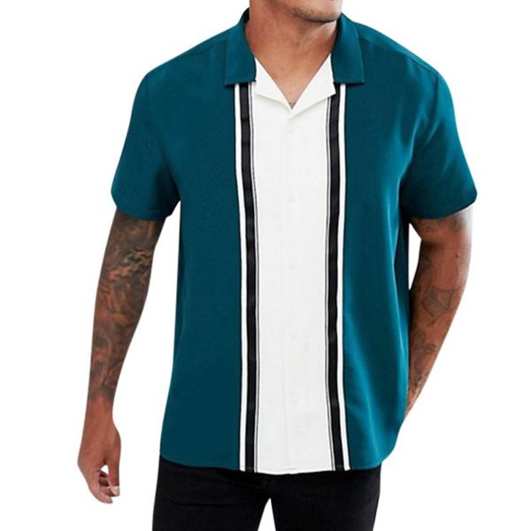 men shirts contrast color striped splice hawaiian shirt button-down shirt men comfort summer lapel herren hemden kurzarm, White;black
men shirts contrast color striped splice hawaiian shirt button-down shirt men comfort summer lapel herren hemden kurzarm, White;black