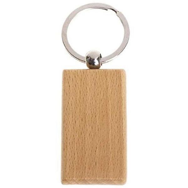 

60pcs blank rectangle wooden key chain diy wood keychains key tags can engrave diy gifts