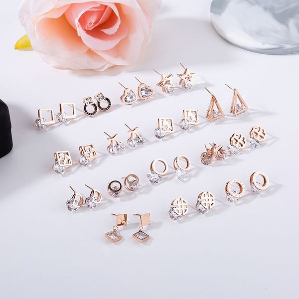 new creative titanium ear stud female zircon series geometric earrings anti-allergy colorfast rose gold earrings, Golden;silver
new creative titanium ear stud female zircon series geometric earrings anti-allergy colorfast rose gold earrings, Golden;silver
