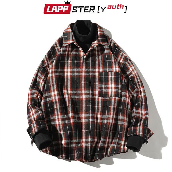 lappster-youth men turtleneck plaid shirts 2019 man fake two pieces vintage shirts casual streetwear korean shirt plus size, White;black
lappster-youth men turtleneck plaid shirts 2019 man fake two pieces vintage shirts casual streetwear korean shirt plus size, White;black