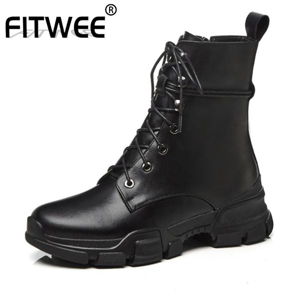 fitwee women real leather motorcycle boots ankle boots thick sole fashion shoes women punk platform footwear size 34-39, Black
fitwee women real leather motorcycle boots ankle boots thick sole fashion shoes women punk platform footwear size 34-39, Black