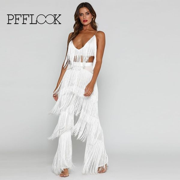 pfflook tassel two piece set spaghetti strap high wasit two piece set and pants women elegant party 2 outfits, White
pfflook tassel two piece set spaghetti strap high wasit two piece set and pants women elegant party 2 outfits, White