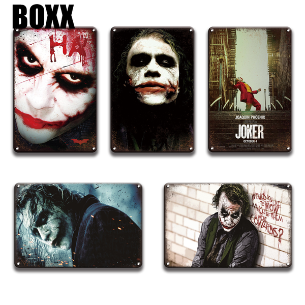 2020 vintage joaquin phoenix joker movie metal tin sign metal wall art poster halloween home decor retro joker metal plaque signs
2020 vintage joaquin phoenix joker movie metal tin sign metal wall art poster halloween home decor retro joker metal plaque signs