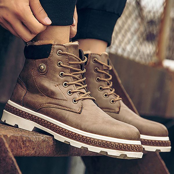 fashion platform men's boots rivet plush warm boots 2018 elegant waterproof leather snow man velvet shoes, Black
fashion platform men's boots rivet plush warm boots 2018 elegant waterproof leather snow man velvet shoes, Black