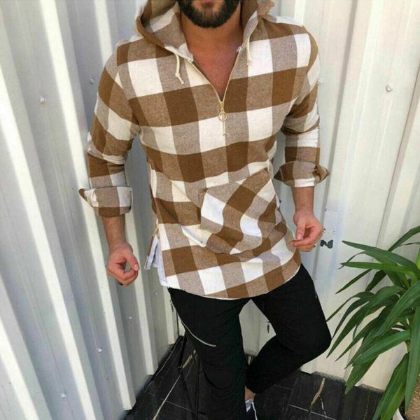 men's colorful plaid hooded zipper neck shirt slim fit spring 2020 male chic pullover long sleeved shirts soft comfortable 3xl, White;black
men's colorful plaid hooded zipper neck shirt slim fit spring 2020 male chic pullover long sleeved shirts soft comfortable 3xl, White;black