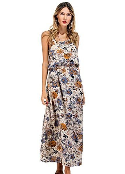 chic diary women's spaghetti strap bohemian floral print maxi dress sundress, Black;gray
chic diary women's spaghetti strap bohemian floral print maxi dress sundress, Black;gray