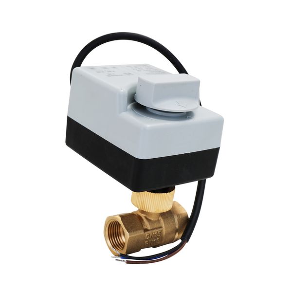 

2-ways 3-wires ac220v brass motorized ball valve electric actuato with manual switch energy-saving actuator motor