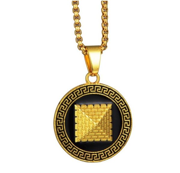 new designer hip hop pyramid disc alloy necklace jewelry fashion personality exaggeration luxury disc pendant jewelry, Silver
new designer hip hop pyramid disc alloy necklace jewelry fashion personality exaggeration luxury disc pendant jewelry, Silver