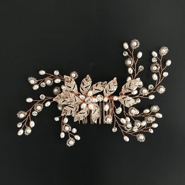 slbridal rose gold wired rhinestones crystals pearls flower leaf wedding hair comb bridal headpiece hair accessories bridesmaids, Golden;white
slbridal rose gold wired rhinestones crystals pearls flower leaf wedding hair comb bridal headpiece hair accessories bridesmaids, Golden;white