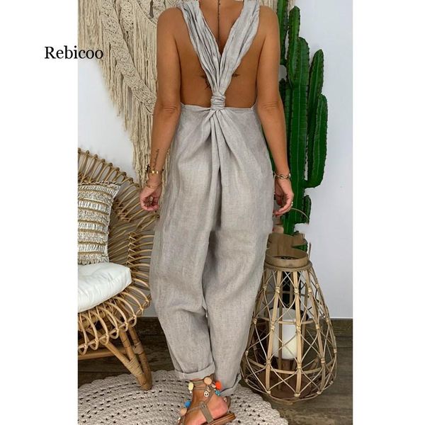 fashion summer women casual loose cotton linen jumpsuit sleeveless backless playsuit trousers overalls, Black;white
fashion summer women casual loose cotton linen jumpsuit sleeveless backless playsuit trousers overalls, Black;white