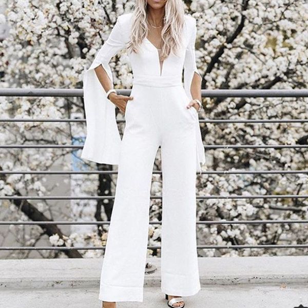 elegant women jumpsuit long office lady fashion 2019 autumn white split straight long pants v neck femme rompers jumpsuits, Black;white
elegant women jumpsuit long office lady fashion 2019 autumn white split straight long pants v neck femme rompers jumpsuits, Black;white