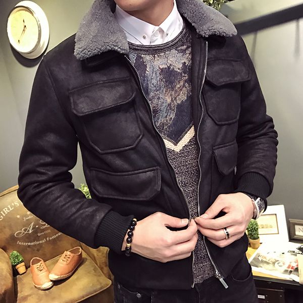 chaqueta invierno hombre зимние мужские puffer fashion зимняя куртка-бомбер с воротником из ягненка черный зеленый лоскутное пальто slim fit, Tan;black 
chaqueta invierno hombre зимние мужские puffer fashion зимняя куртка-бомбер с воротником из ягненка черный зеленый лоскутное пальто slim fit, Tan;black