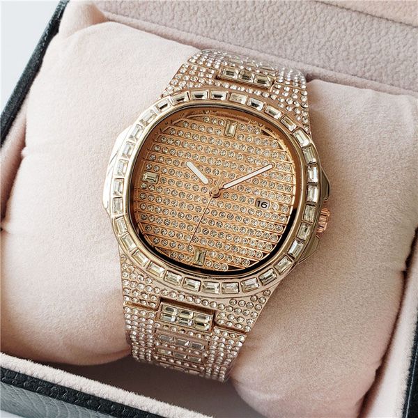 luxury original gold men and women watch fashion stainless steel quartz movement diamond watch calendar luxury watch top, Slivery;brown
luxury original gold men and women watch fashion stainless steel quartz movement diamond watch calendar luxury watch top, Slivery;brown