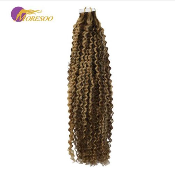 tape in remy hair extensions kinky curly highlight color brown #4 with blonde #27 seamless skin weft hair extensions 50g, Black
tape in remy hair extensions kinky curly highlight color brown #4 with blonde #27 seamless skin weft hair extensions 50g, Black