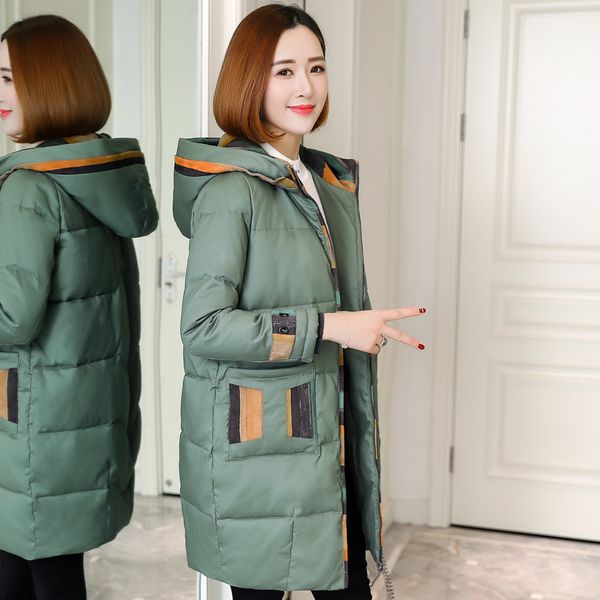 color blocks color winter jacket women plus size jackets and coats female cotton long parkas mujer stitching printed hooded coat, Black
color blocks color winter jacket women plus size jackets and coats female cotton long parkas mujer stitching printed hooded coat, Black