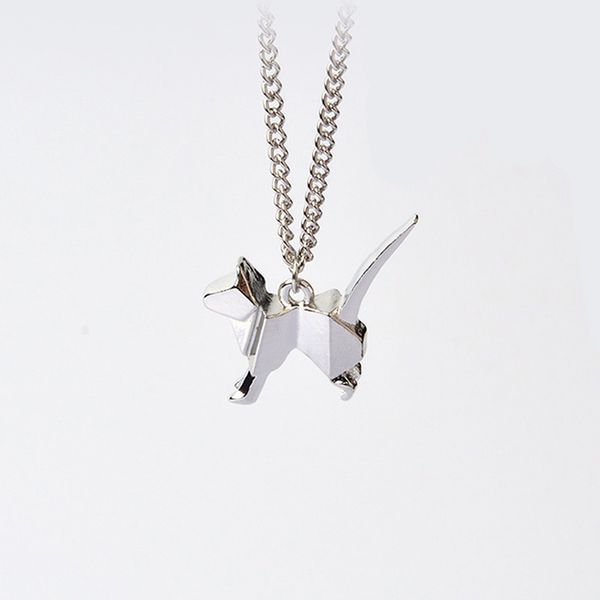 valentine's day presentorigami cat kitty dog silhouette pendant necklace minimalist creative couple animal jewelry, Silver
valentine's day presentorigami cat kitty dog silhouette pendant necklace minimalist creative couple animal jewelry, Silver
