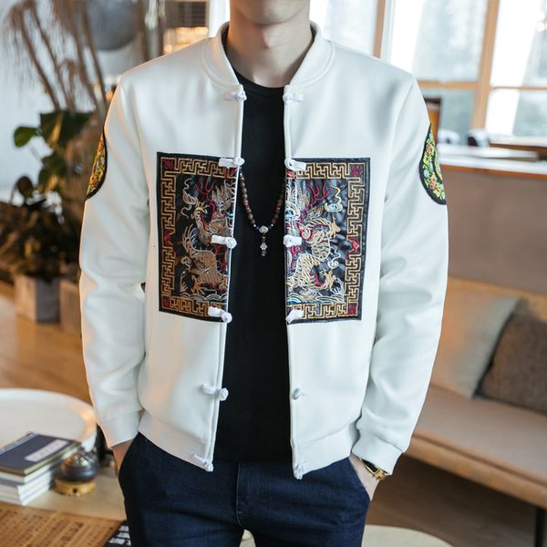embroidery tang retro jacket frog button bomber jacket men chinese style men vintage gold black white club outfit, Black;brown
embroidery tang retro jacket frog button bomber jacket men chinese style men vintage gold black white club outfit, Black;brown