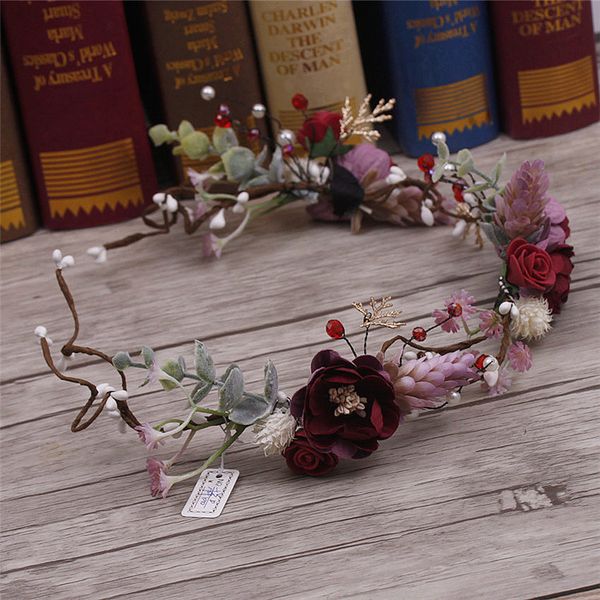 bride headdress flower wreath garland beautiful korean handmade rattan hair jewelry soft tiara hair ornament wholesale j190701, Golden;white
bride headdress flower wreath garland beautiful korean handmade rattan hair jewelry soft tiara hair ornament wholesale j190701, Golden;white