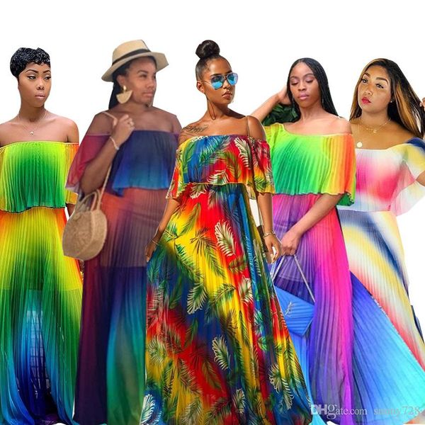 multicolored gradient chiffon printed women dress slash neck pleats short sleeves floor lenght elegant party dresses, Black;gray
multicolored gradient chiffon printed women dress slash neck pleats short sleeves floor lenght elegant party dresses, Black;gray