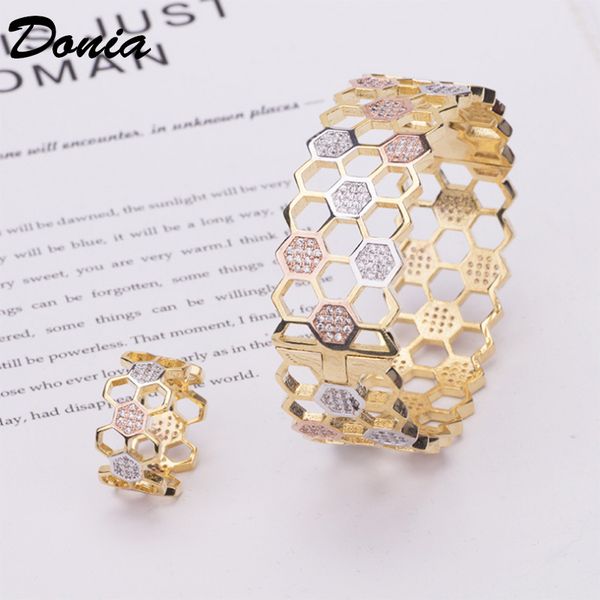 donia jewelry european and american fashion exaggeration classic honeycomb micro inlaid zirconia bracelet ring set women's bracelet rin, Black
donia jewelry european and american fashion exaggeration classic honeycomb micro inlaid zirconia bracelet ring set women's bracelet rin, Black