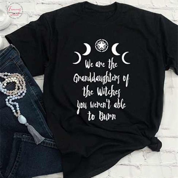 we are the granddaughters of the witches women gothic witchcraft black t shirt halloween gift for lady girl tee, White
we are the granddaughters of the witches women gothic witchcraft black t shirt halloween gift for lady girl tee, White