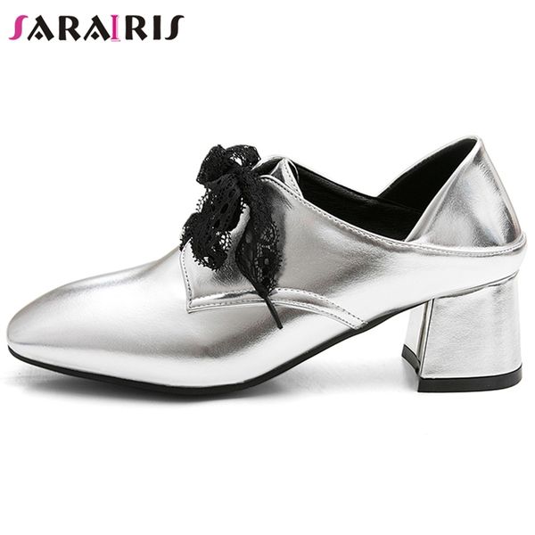 sarairis fashion office female metallic lace up high heels spring pumps square heels consise casual pumps women shoes woman, Black
sarairis fashion office female metallic lace up high heels spring pumps square heels consise casual pumps women shoes woman, Black
