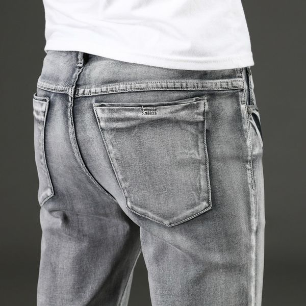 men's jeans 2021 mens denim straight full length pants with high elasticity slim for man fashion mid-waist, Blue
men's jeans 2021 mens denim straight full length pants with high elasticity slim for man fashion mid-waist, Blue