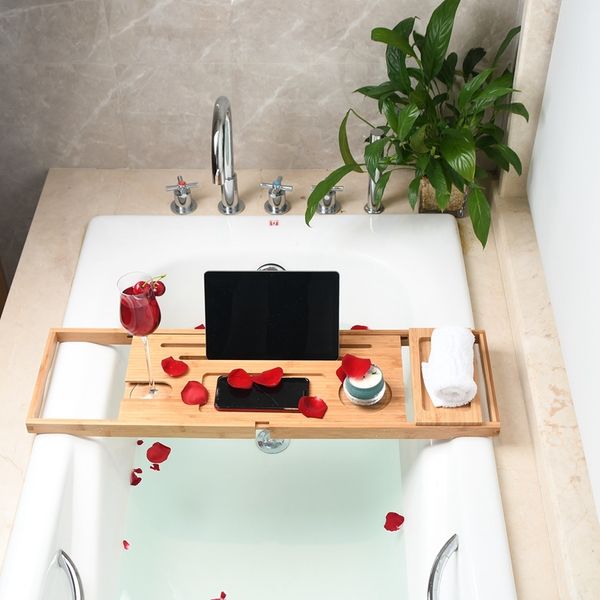 adjustable bathtub tray bathtub caddy tray bamboo bathroom organizer with expandable sides holder for book glass towel bathroom storage or 
adjustable bathtub tray bathtub caddy tray bamboo bathroom organizer with expandable sides holder for book glass towel bathroom storage or