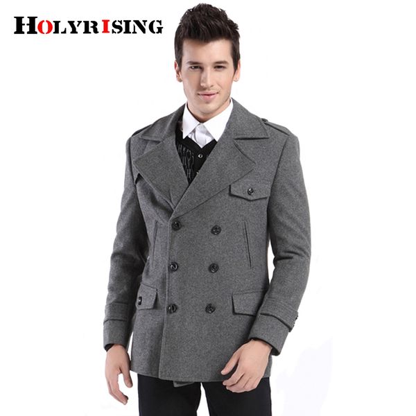 holyrising coat men casual wool coats thick double breasted mens overcoat soft warm outwear casaco masculino gray cloths 18254-5, Black
holyrising coat men casual wool coats thick double breasted mens overcoat soft warm outwear casaco masculino gray cloths 18254-5, Black