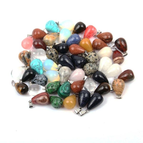 12 pcs natural stone pendant water drop shape pendants pink crystal/tiger eye charms for necklaces jewelry making 13*18 mm, Silver
12 pcs natural stone pendant water drop shape pendants pink crystal/tiger eye charms for necklaces jewelry making 13*18 mm, Silver
