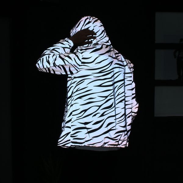 new men leopard zebra reflective night shining hooded windbreaker jacket hip hop streetwear harajuku men waterproof hoodie coats, Black;brown
new men leopard zebra reflective night shining hooded windbreaker jacket hip hop streetwear harajuku men waterproof hoodie coats, Black;brown