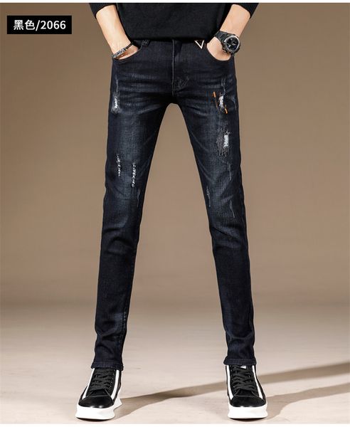 fashion straight men's jeans korean version elastic force slim harem black pants spring summer men jeans hight quality new 2019, Blue
fashion straight men's jeans korean version elastic force slim harem black pants spring summer men jeans hight quality new 2019, Blue