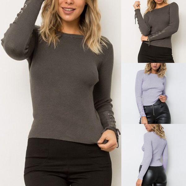 new women sweaters plus size pullovers winter fashion side lace-up sleeve crewneck knitted sweater wrap pullover y801, White;black 
new women sweaters plus size pullovers winter fashion side lace-up sleeve crewneck knitted sweater wrap pullover y801, White;black