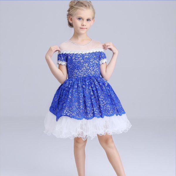 new girls summer dresses 2016 kids evening party princess dress children short lace tutu dress, Blue
new girls summer dresses 2016 kids evening party princess dress children short lace tutu dress, Blue