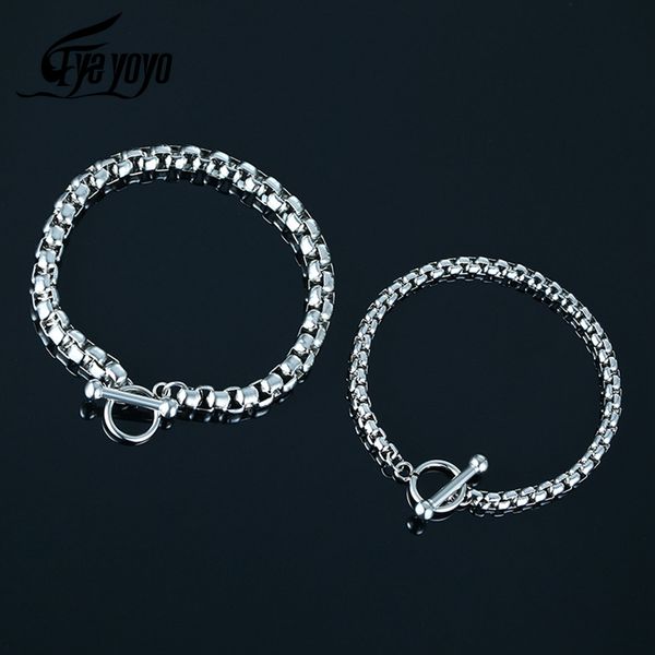 eyeyoyo 4/6mm width casual box chain bracelets for men never fade stainless steel link bracelet male pulseira, Black
eyeyoyo 4/6mm width casual box chain bracelets for men never fade stainless steel link bracelet male pulseira, Black