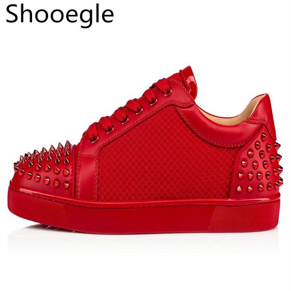 fashion red patchwork leather men shoes casual rivets stud casual shoes lace up low spike sneakers runway flats, Black
fashion red patchwork leather men shoes casual rivets stud casual shoes lace up low spike sneakers runway flats, Black