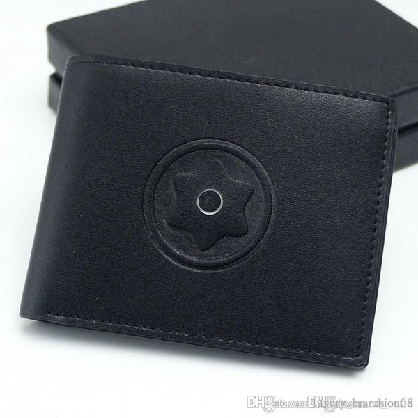 brands men genuine leather mt wallet man credit card holder, new luxurious metal cufflink man jewelry suit mb pink gold cuff links