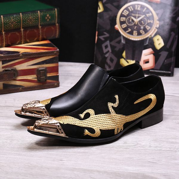 new italian formal shoes men gold embroidery men designer dress shoes black real leather party brogue plus size 38-47
new italian formal shoes men gold embroidery men designer dress shoes black real leather party brogue plus size 38-47