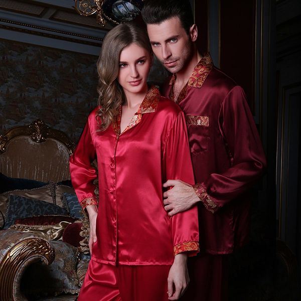 fashion brand real silk couple pajama two-piece red 100% silk sleepwear female male spring autumn long-sleeved pyjama sets oy11, Black;red
fashion brand real silk couple pajama two-piece red 100% silk sleepwear female male spring autumn long-sleeved pyjama sets oy11, Black;red
