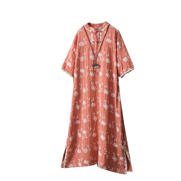2019 chinese dress cheongsam qipao cheongsam modern flower embroidery half sleeve cotton and linen dress, Red
2019 chinese dress cheongsam qipao cheongsam modern flower embroidery half sleeve cotton and linen dress, Red
