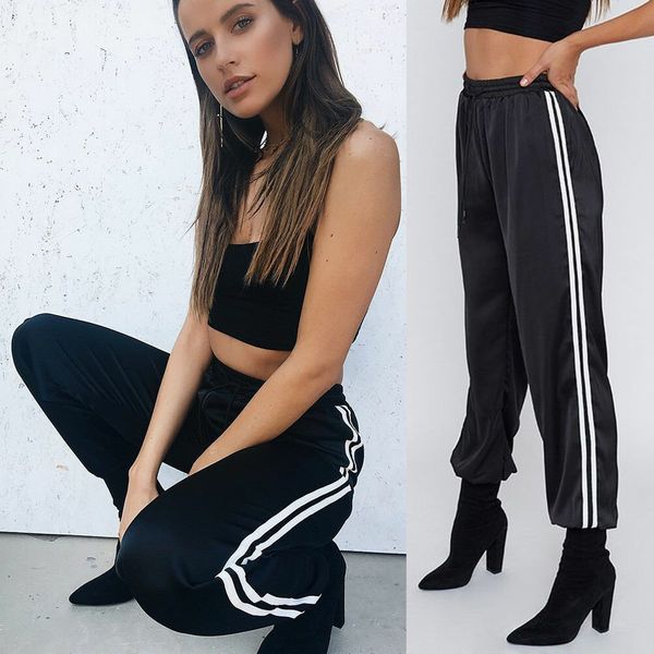 summer casual women high waist elastic satin harem pants loose dance bottoms trousers black pink army green, Black;white
summer casual women high waist elastic satin harem pants loose dance bottoms trousers black pink army green, Black;white