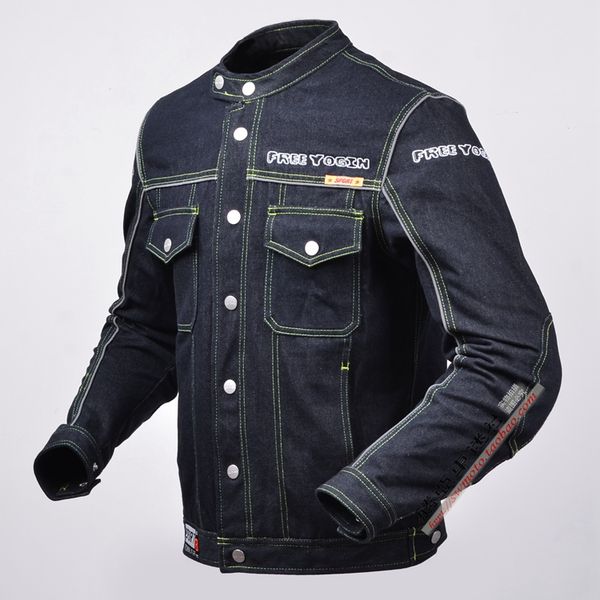 motorcycle locomotive with protective gear stand collar denim clothing leisure anti-fall clothing jacket male 716
motorcycle locomotive with protective gear stand collar denim clothing leisure anti-fall clothing jacket male 716