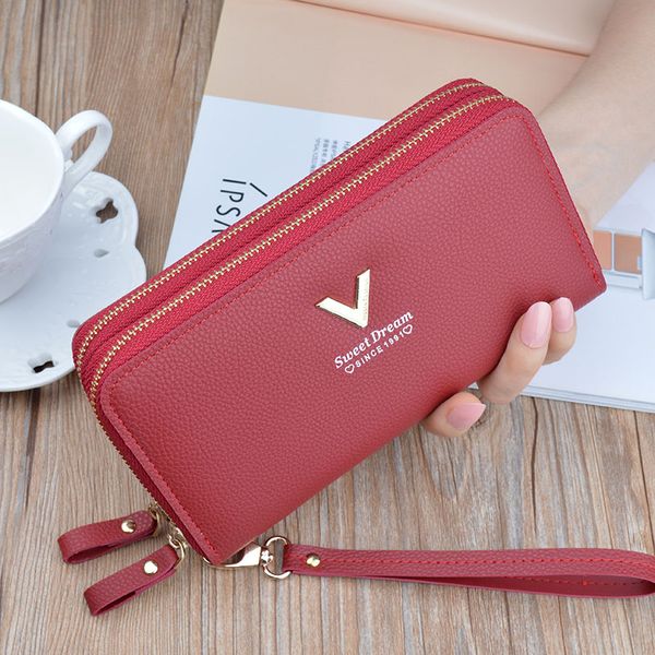 new women's wallet fashion long large-capacity double-layer soft leather coin purse korean multi-card mobile phone bag, Red;black
new women's wallet fashion long large-capacity double-layer soft leather coin purse korean multi-card mobile phone bag, Red;black
