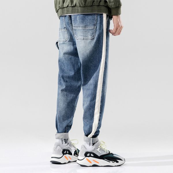 #2099 blue casual hip hop jeans men side white striped loose harem jeans homme elastic waist men jogger plus size 4xl
#2099 blue casual hip hop jeans men side white striped loose harem jeans homme elastic waist men jogger plus size 4xl