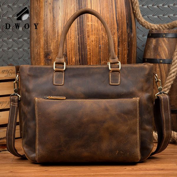 dwoy intage crazy horse genuine leather men handbags brand fashion men's business briefcase bag big capacity men lapbag
dwoy intage crazy horse genuine leather men handbags brand fashion men's business briefcase bag big capacity men lapbag