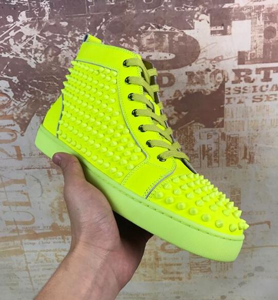 designer luxury yellow leather studded shoes men red bottom shoes fashion highsuede with spikes loafers rivets casual dress sneakers, Black
designer luxury yellow leather studded shoes men red bottom shoes fashion highsuede with spikes loafers rivets casual dress sneakers, Black