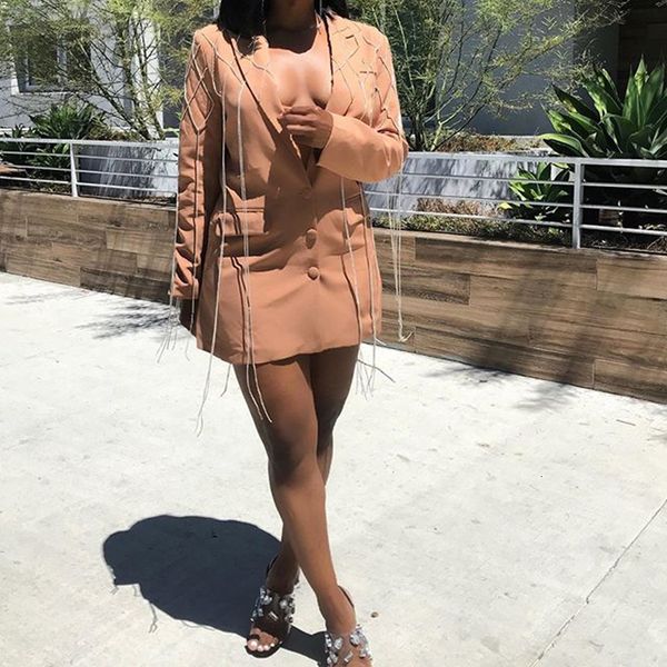 tassels detail designed women blazer streetwear single breasted long blazers womens blazer and jackets khaki black veste longue, White;black
tassels detail designed women blazer streetwear single breasted long blazers womens blazer and jackets khaki black veste longue, White;black